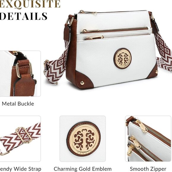 Crossbody Purses for Women Trendy Multi Pockets Shoulder Bag Medium Handbags wit - Picture 6 of 6